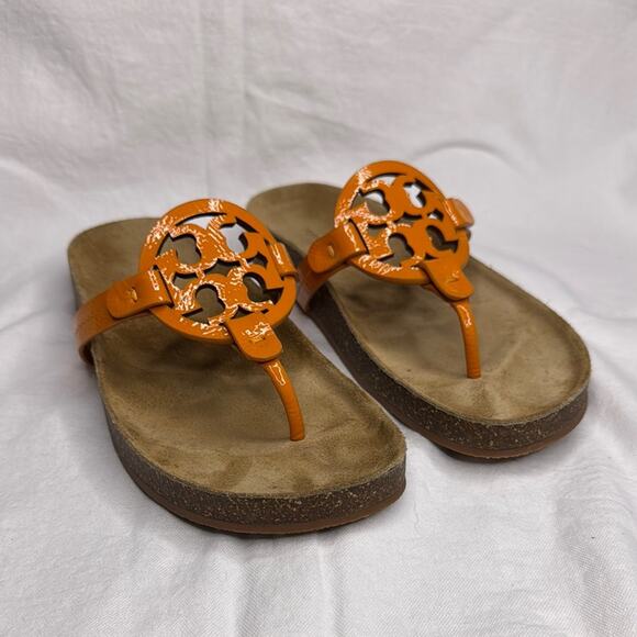 Tory Burch Orange Slip On Sandals Size 8 - Picture 1 of 10